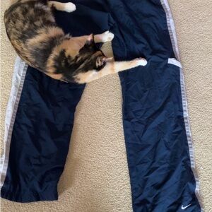 Nike Dark Blue Athletic Pants with White Trim